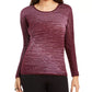 JM Collection Women's Metallic-Knit Top Purple Size Large