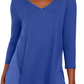 JM Collection Women's Mixed-Media Studs Top Blue Size X-Small