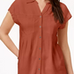 Style & Co Women's Pleated Cuffed-Sleeve Top Darkorange Size X-Small