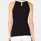INC International Concepts Women's Petite Colorblocked Tank Top Black Size Petite Small