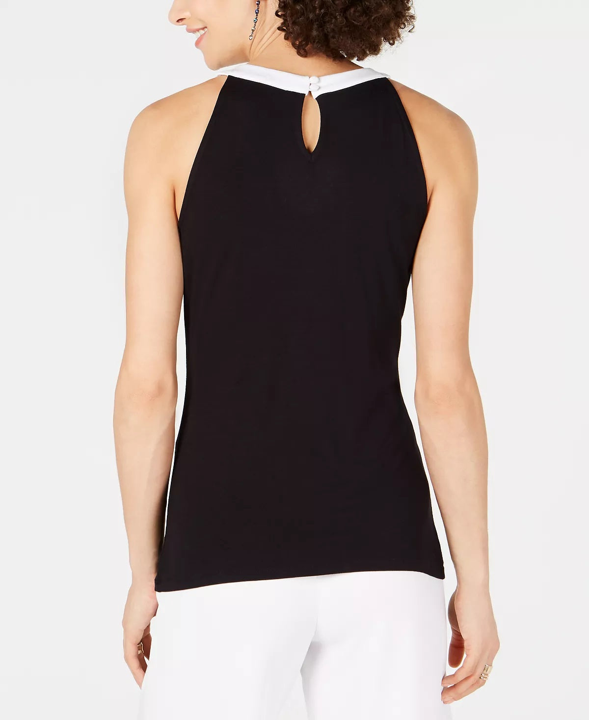 INC International Concepts Women's Petite Colorblocked Tank Top Black Size Petite Small