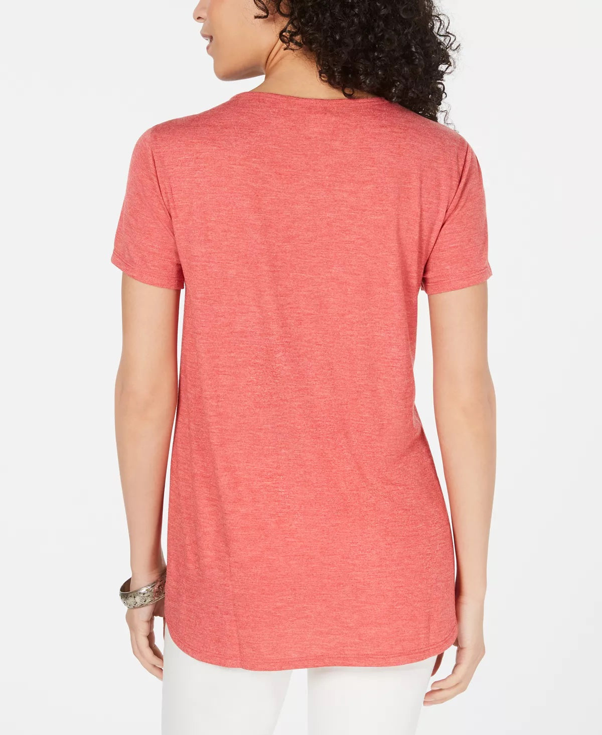 Style & Co Women's Petite Graphic-Print T-Shirt Red Size PM