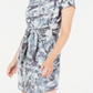 Ideology Women's Printed Tie Front T-Shirt Dress Blue Size X-Large