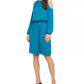 Alfani Women's Petite Smocked-Waist Cold-Shoulder Dress Blue Size Medium