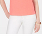 Charter Club Women's Split Neck Cotton Top Coral Size Small
