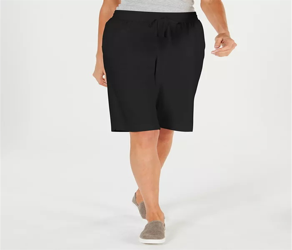 Karen Scott Women's Petite Skimmer Shorts Black Size 44