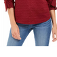 Charter Club Women's Textured Tie-Cuff Top Red Size X-Small