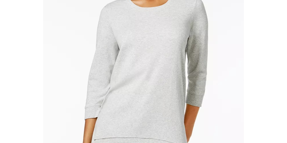 Style & Co Women's Layered-Hem Top Black Size Small