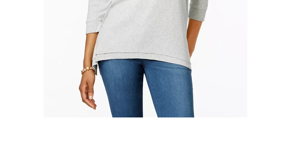 Style & Co Women's Layered-Hem Top Black Size Small