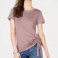 INC International Concepts Women's Petite Side-Ruched T-Shirt Yellow Size PXL