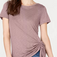 INC International Concepts Women's Petite Side-Ruched T-Shirt Yellow Size PXL