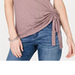 INC International Concepts Women's Petite Side-Ruched T-Shirt Yellow Size PXL