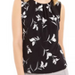 Calvin Klein Women's Floral Pleated-Neck Sleeveless Top Black/white Size X-Large