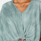 Polly & Esther Women's Ombre Knot Front Blouse Top Green Size Large