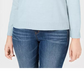 Karen Scott Women's Petite Mock-Neck Sweater Light Blue Size Petite XL
