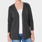 Karen Scott Women's Ribbed Yoke Cardigan Sweater Gray Size Small
