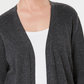 Karen Scott Women's Ribbed Yoke Cardigan Sweater Gray Size Small