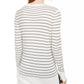 Maison Jules Women's Skinny-Striped Pullover Sweater Red Size Medium