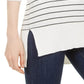 Maison Jules Women's Skinny-Striped Pullover Sweater Red Size Medium