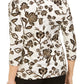 JM Collection Women's Embellished Jacquard Top Beige Size Large