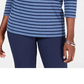 Karen Scott Women's Petite Striped Top Blue Size Petite Small