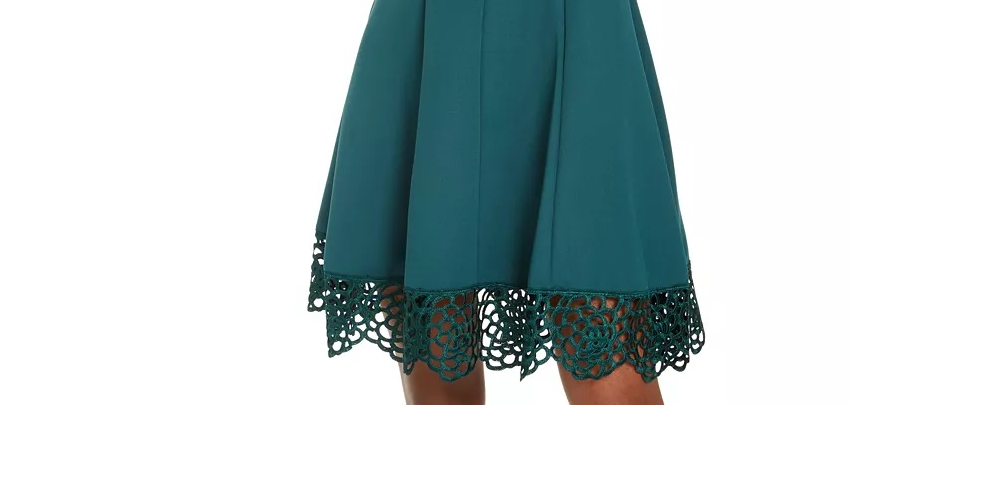 Donna Ricco Women’s Scuba Fit & Flare Dress Green Size 8