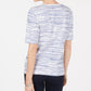 Karen Scott Women's Cotton Graphic Embellished Top White/green Size X-Large