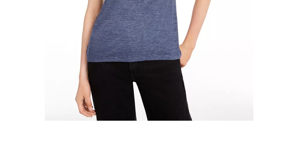 Maison Jules Women's Tie-Back Solid T-Shirt Pink Size Small