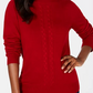Karen Scott Women's Cable Front Mock Neck Sweater Red - Size M
