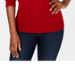 Karen Scott Women's Cable Front Mock Neck Sweater Red - Size M