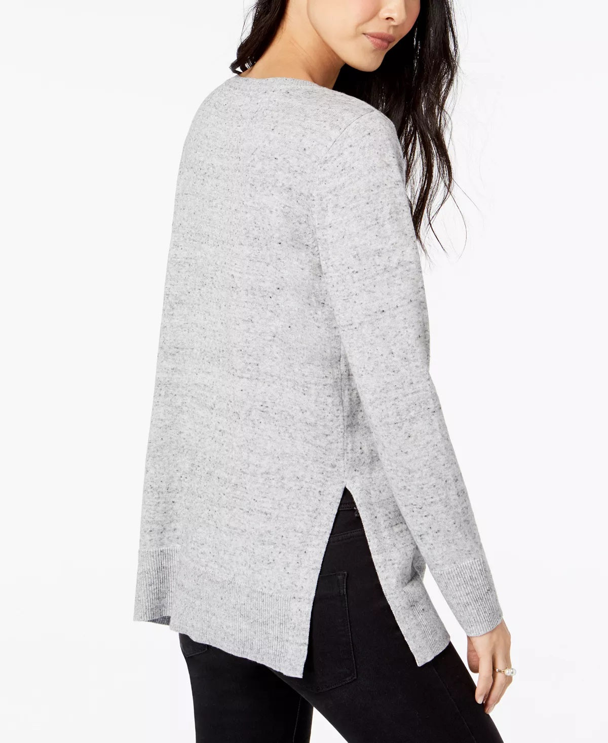 Maison Jules Women's Cotton Crew-Neck Sweater Pink Size Medium