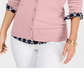 Charter Club Women's Crewneck Cardigan Pink  Size Petite Small