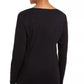 Karen Scott Women's Sequin Candy Cane Shirt Black Size X-Small