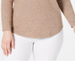 Karen Scott Women's Cotton Marled Curved-Hem Top Brown Size XX-Large