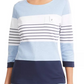 Karen Scott Women's Sport Colorblocked Button-Shoulder Top Blue Size Small
