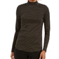 Charter Club Women's Striped Mock-Neck Top Black Size X-Small