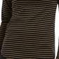 Charter Club Women's Striped Mock-Neck Top Black Size X-Small