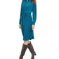 Alfani Women's Petite Tie-Front Shirt Dress Green Size 14 Petite