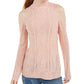 Ultra Flirt Juniors' Mixed-Knit Cold-Shoulder Sweater Pink Size Small