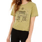 Rebellious One Juniors' Elephant Metallic Cropped Graphic T-Shirt Green Size Large