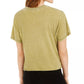 Rebellious One Juniors' Elephant Metallic Cropped Graphic T-Shirt Green Size Large