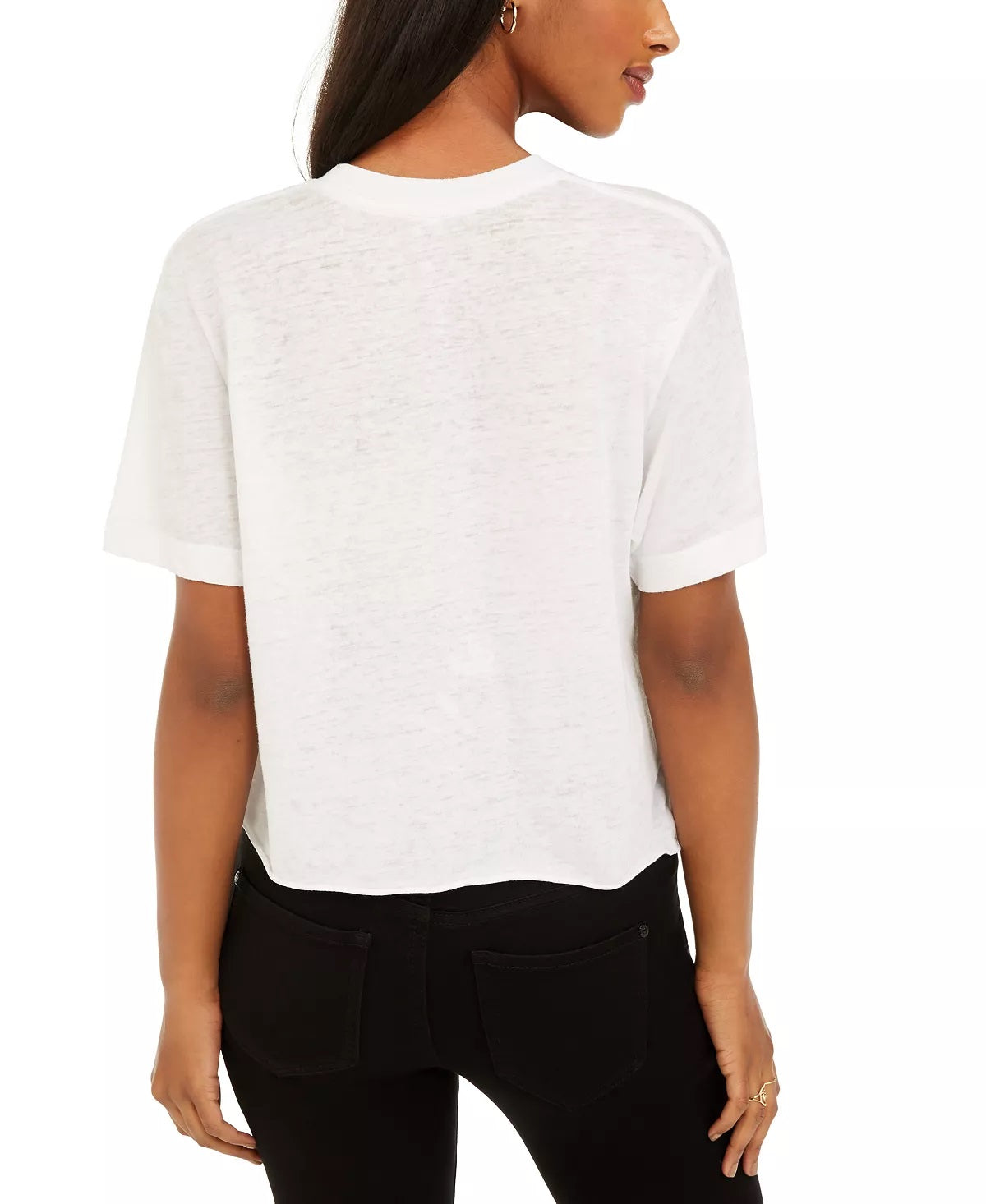 Rebellious One Juniors' Adventure Cropped Graphic T-Shirt White Size Large