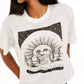 Rebellious One Juniors' Adventure Cropped Graphic T-Shirt White Size Large