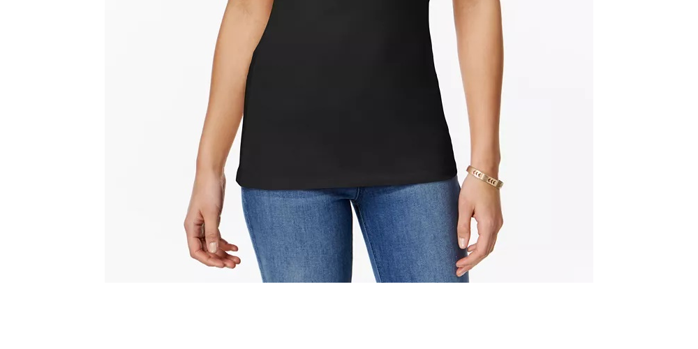 Planet Gold Women's Black Stretch Adjustable Spaghetti Strap Scoop Neck Tank Top Juniors Black Size Large