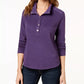 Karen Scott Women's Sport Wing-Collar Snap-Front Top Purple Size X-Small