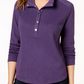 Karen Scott Women's Sport Wing-Collar Snap-Front Top Purple Size X-Small