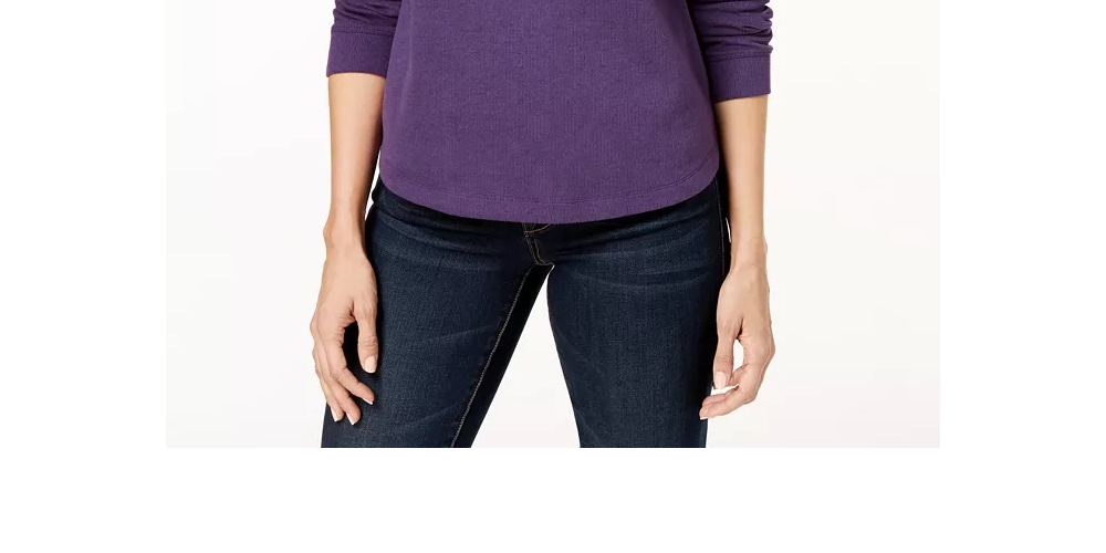 Karen Scott Women's Sport Wing-Collar Snap-Front Top Purple Size X-Small