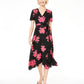 Alfani Women's Petite Printed Wrap Dress Black Size 10 Petite