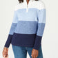 Karen Scott Women's Cotton Striped Sweater Brightblue Size X-Small
