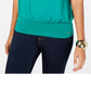 Thalia Sodi Women's Pintuck-Pleated Top Green Size X-Large